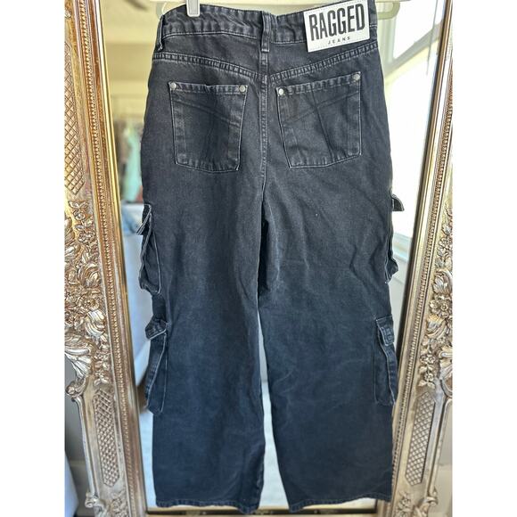 The Ragged Priest Black Combat Cargo Jeans Charcoal Size 26 NEW NWT - Picture 6 of 9